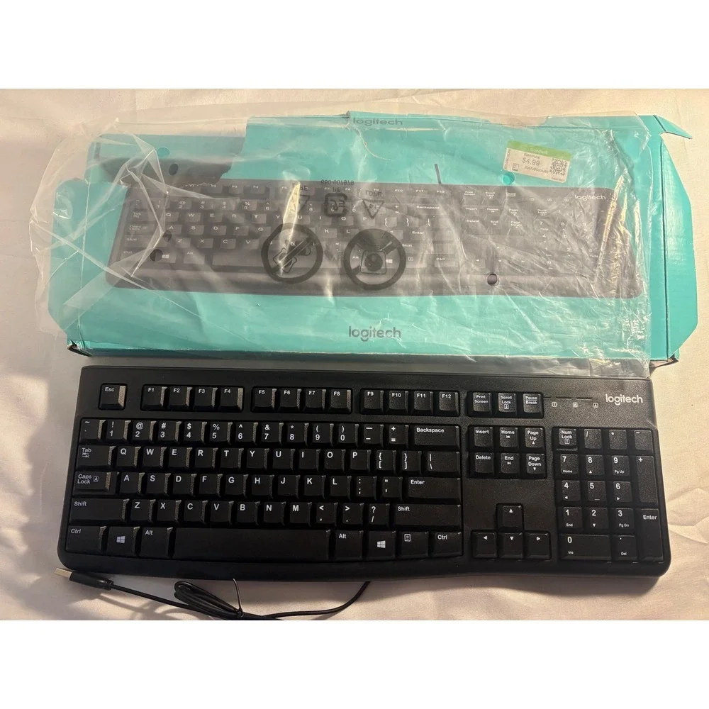 Logitech K120 Wired Keyboard Full Size USB Black 920-002478